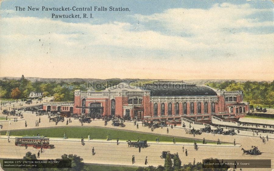 Postcard: The New Pawtucket-Central Falls Station, Pawtucket, Rhode Island